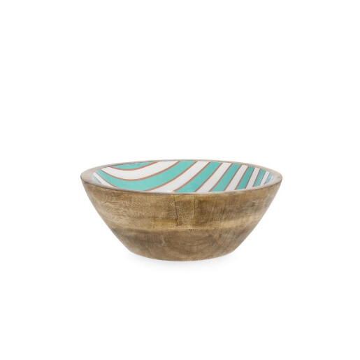 Set 8 boluri lemn mango email Thara Stripes Ø18x6,5h