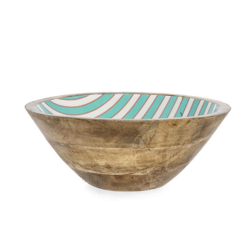 Bol lemn mango email multicolorThara Stripes Ø24x10,5h