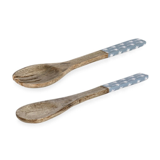 Set 2 linguri servire salata lemn mango maro email Keran 6,5x1x28h