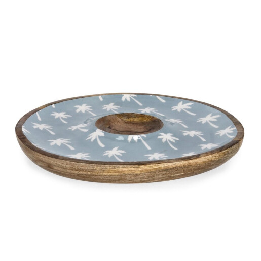 Platou lemn mango email Palms Ø39x4h