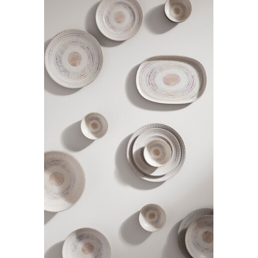 Set 6 farfurii piatra alba bronz Braga Ø22x2,7h