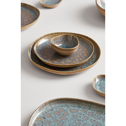 Set 6 farfurii piatra multicolora Queluz 22x21,5x2,7h