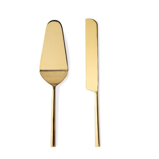 Set 2 tacamuri servire desert otel auriu Hestia 6x26h; 2,5x27h