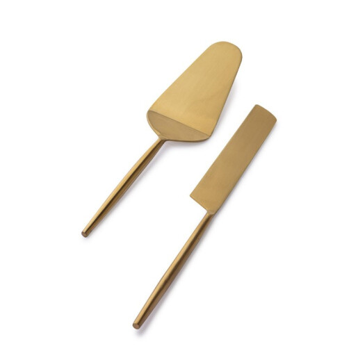 Set 2 tacamuri servire desert otel auriu satinat Bronte 6x26h; 2,5x27h