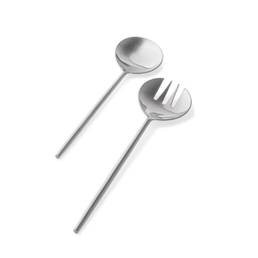 Set 2 linguri servire salata otel argintiu satinat Bronte 7x27,1h; 7x27,1h