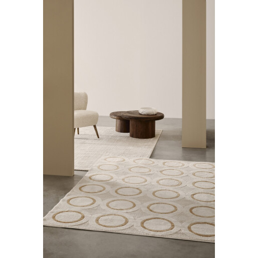 Covor textil crem galben Zina 160x230x0.9 cm