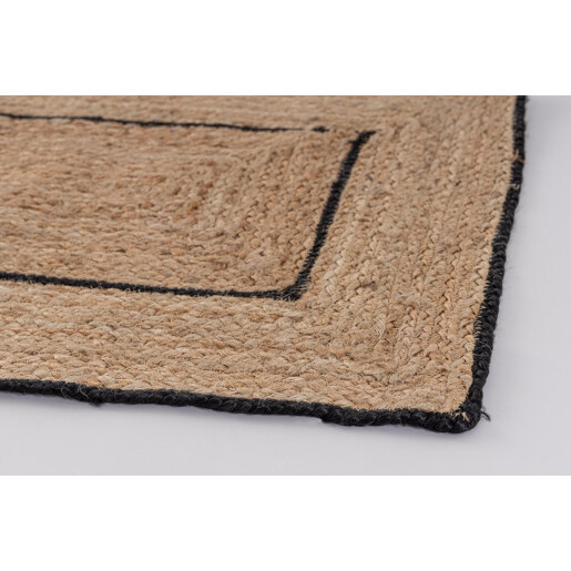Covor iuta natur negru Ankit 60x150 cm