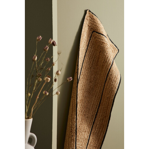Covor iuta natur negru Ankit 60x150 cm