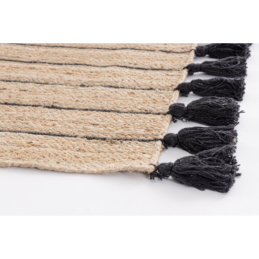 Covor iuta natur negru Jalaja 60x90 cm