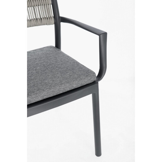 Set 4 scaune gradina gri Alvin 59.5x52.5x82 cm