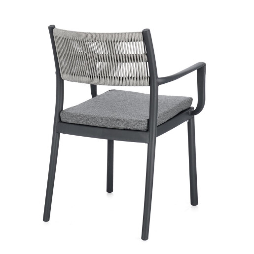 Set 4 scaune gradina gri Alvin 59.5x52.5x82 cm