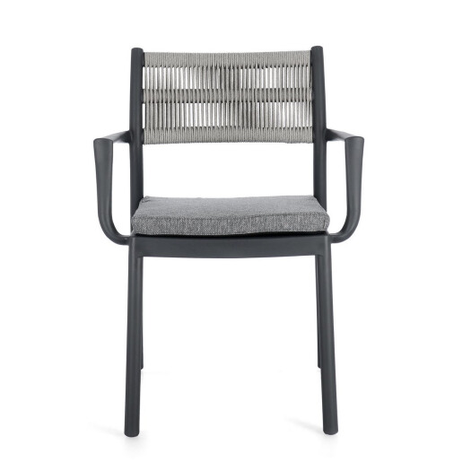 Set 4 scaune gradina gri Alvin 59.5x52.5x82 cm
