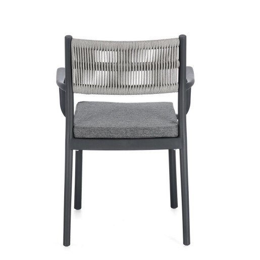Set 4 scaune gradina gri Alvin 59.5x52.5x82 cm