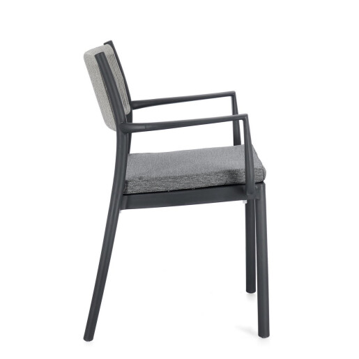 Set 4 scaune gradina gri Alvin 59.5x52.5x82 cm