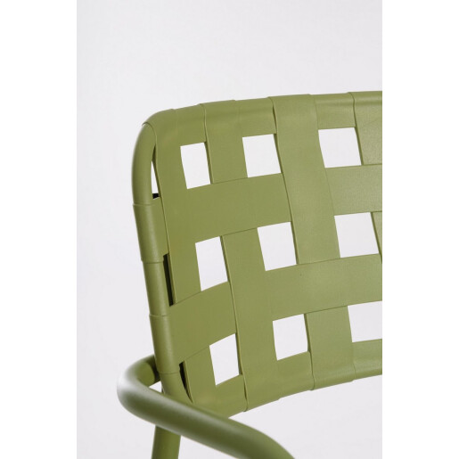 Set 4 scaune gradina otel verde Clover 52x54x80 cm