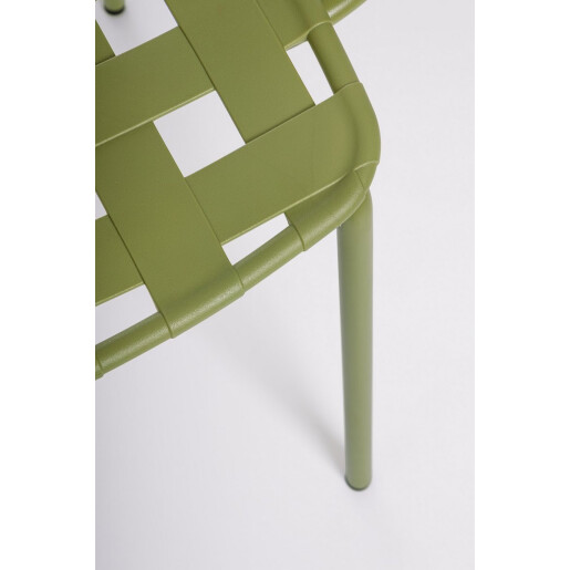 Set 4 scaune gradina otel verde Clover 52x54x80 cm