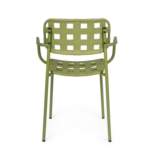Set 4 scaune gradina otel verde Clover 52x54x80 cm
