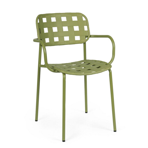 Set 4 scaune gradina otel verde Clover 52x54x80 cm