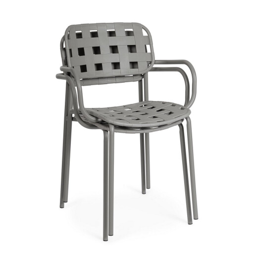 Set 4 scaune gradina otel gri Clover 52x54x80 cm