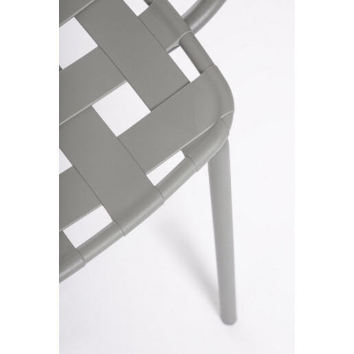 Set 4 scaune gradina otel gri Clover 52x54x80 cm