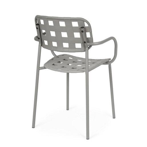 Set 4 scaune gradina otel gri Clover 52x54x80 cm