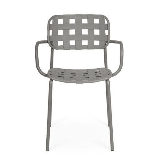 Set 4 scaune gradina otel gri Clover 52x54x80 cm