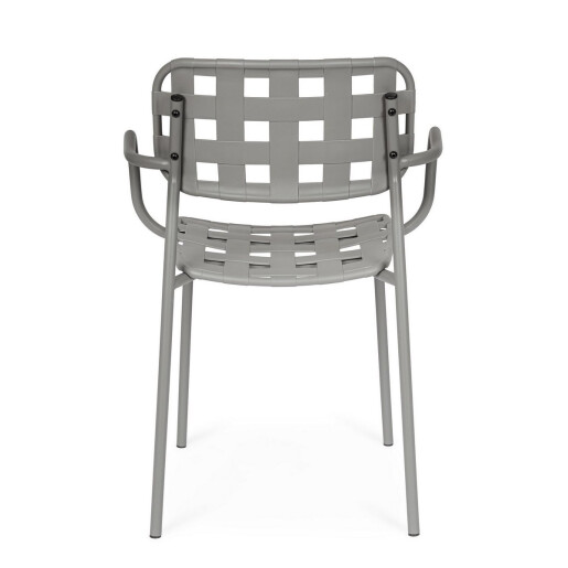 Set 4 scaune gradina otel gri Clover 52x54x80 cm