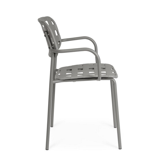 Set 4 scaune gradina otel gri Clover 52x54x80 cm
