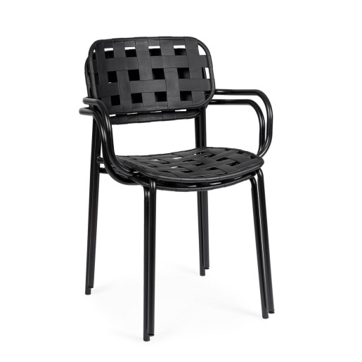 Set 4 scaune gradina otel negru Clover 52x54x80 cm