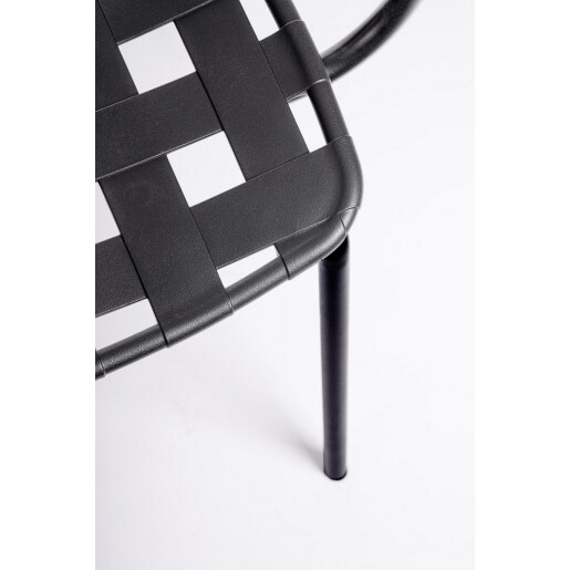 Set 4 scaune gradina otel negru Clover 52x54x80 cm