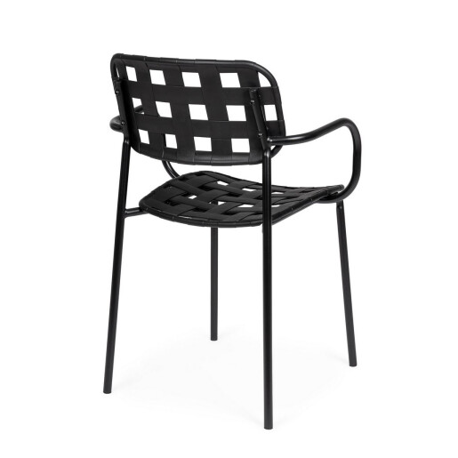 Set 4 scaune gradina otel negru Clover 52x54x80 cm