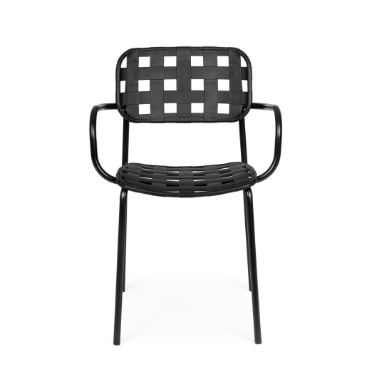 Set 4 scaune gradina otel negru Clover 52x54x80 cm