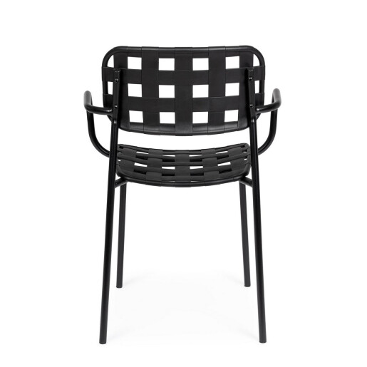 Set 4 scaune gradina otel negru Clover 52x54x80 cm