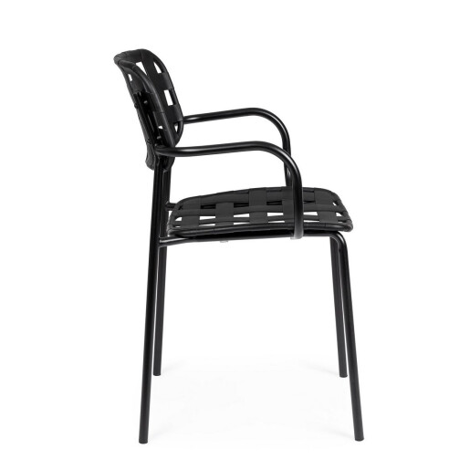 Set 4 scaune gradina otel negru Clover 52x54x80 cm