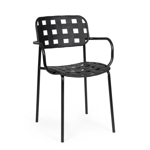 Set 4 scaune gradina otel negru Clover 52x54x80 cm