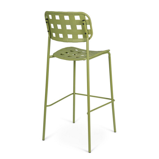 Set 4 scaune bar otel verde Clover 52x45x109 cm