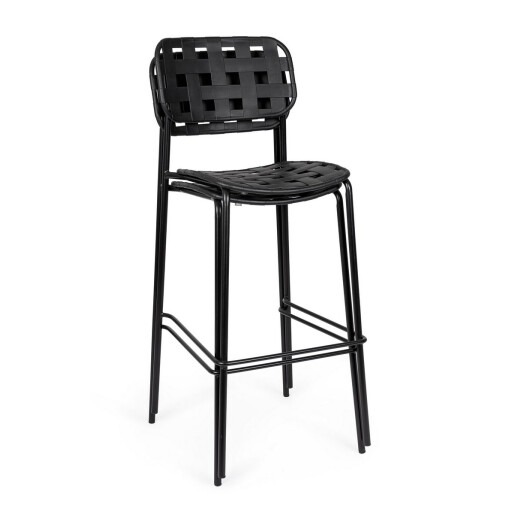 Set 4 scaune bar otel negru Clover 52x45x109 cm