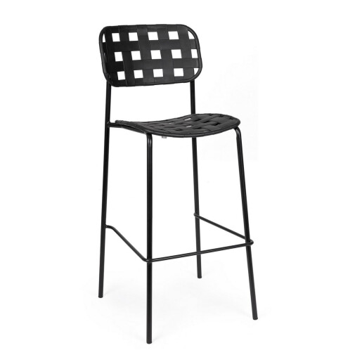 Set 4 scaune bar otel negru Clover 52x45x109 cm