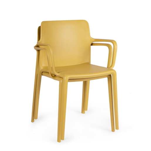 Set 4 scaune polipropilena ocru Chloris 50.5x56x80 cm