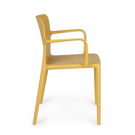 Set 4 scaune polipropilena ocru Chloris 50.5x56x80 cm