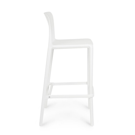 Set 4 scaune bar polipropilena alba Chloris 48x44x102 cm