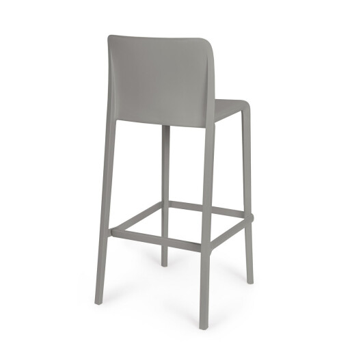 Set 4 scaune bar polipropilena gri Chloris 48x44x102 cm