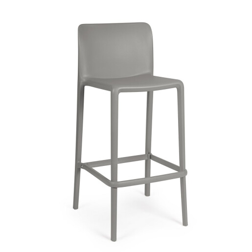 Set 4 scaune bar polipropilena gri Chloris 48x44x102 cm