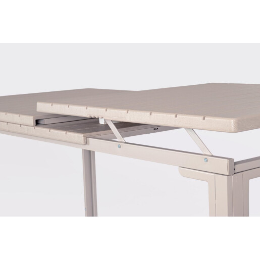 Masa extensibila gradina, terasa otel taupe Sarita 240/180x89.5x77.5/73.5h