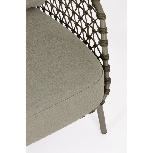 Fotoliu otel textil verde Ivissa 74x85x82 cm