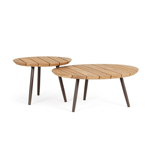 Set 2 masute otel lemn maro Talaia 50x35 cm, 70x30 cm
