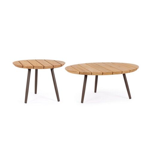 Set 2 masute otel lemn maro Talaia 50x35 cm, 70x30 cm