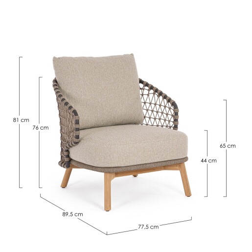 Fotoliu lemn textil Eularia 77.5x89.5x81 cm