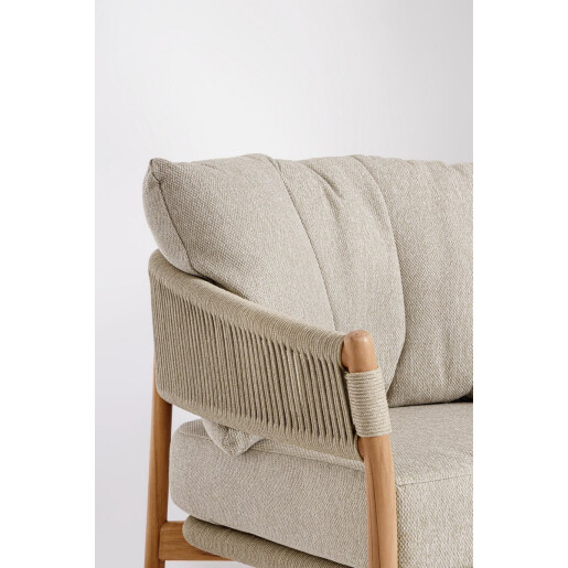 Fotoliu lemn natur textil taupe Garita 79.5x87x87 cm