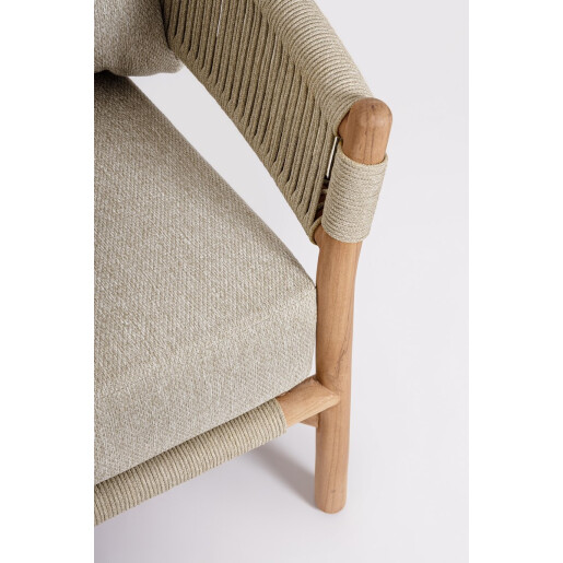 Fotoliu lemn natur textil taupe Garita 79.5x87x87 cm